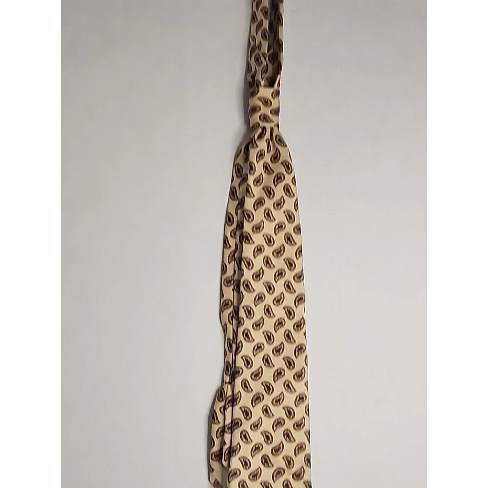Vintage Liberty Of London 100% Cotton Tie Luxury Floral Paisley Yellow Designer